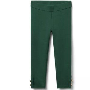 Janie and Jack Leggings Girls sz 12 NEW Button Cuff Ponte Pant pull on green
